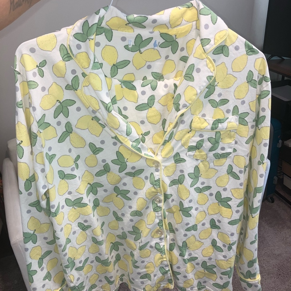 Lemon Print Pajama Top